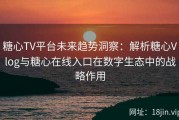 糖心TV平台未来趋势洞察：解析糖心Vlog与糖心在线入口在数字生态中的战略作用