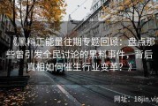 《黑料正能量往期专题回顾：盘点那些曾引发全民讨论的黑料事件，背后真相如何催生行业变革？》