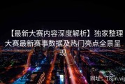 【最新大赛内容深度解析】独家整理大赛最新赛事数据及热门亮点全景呈现