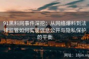 91黑料网事件深挖：从网络爆料到法律监管如何实现信息公开与隐私保护的平衡