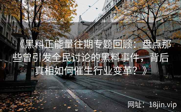 《黑料正能量往期专题回顾：盘点那些曾引发全民讨论的黑料事件，背后真相如何催生行业变革？》